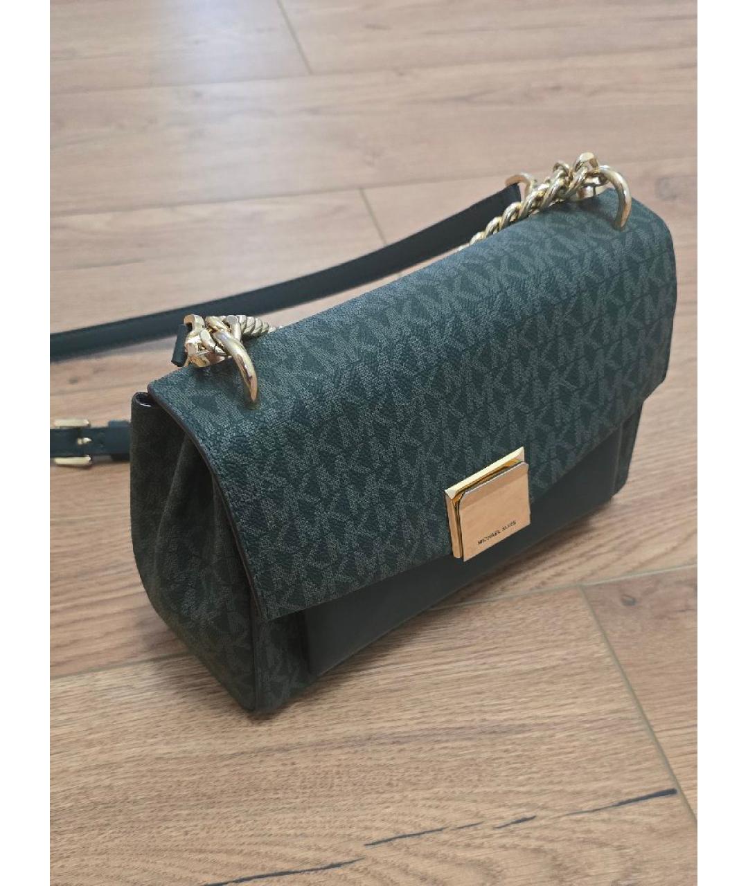 MICHAEL MICHAEL KORS Зеленая кожаная сумка через плечо, фото 2