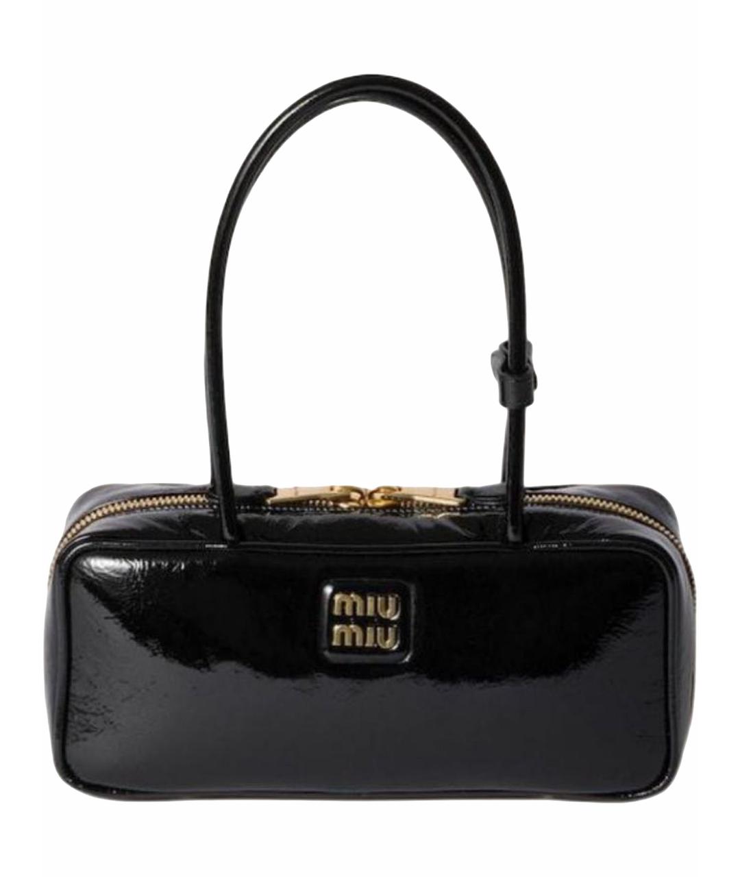 MIU MIU Черная кожаная сумка через плечо, фото 1