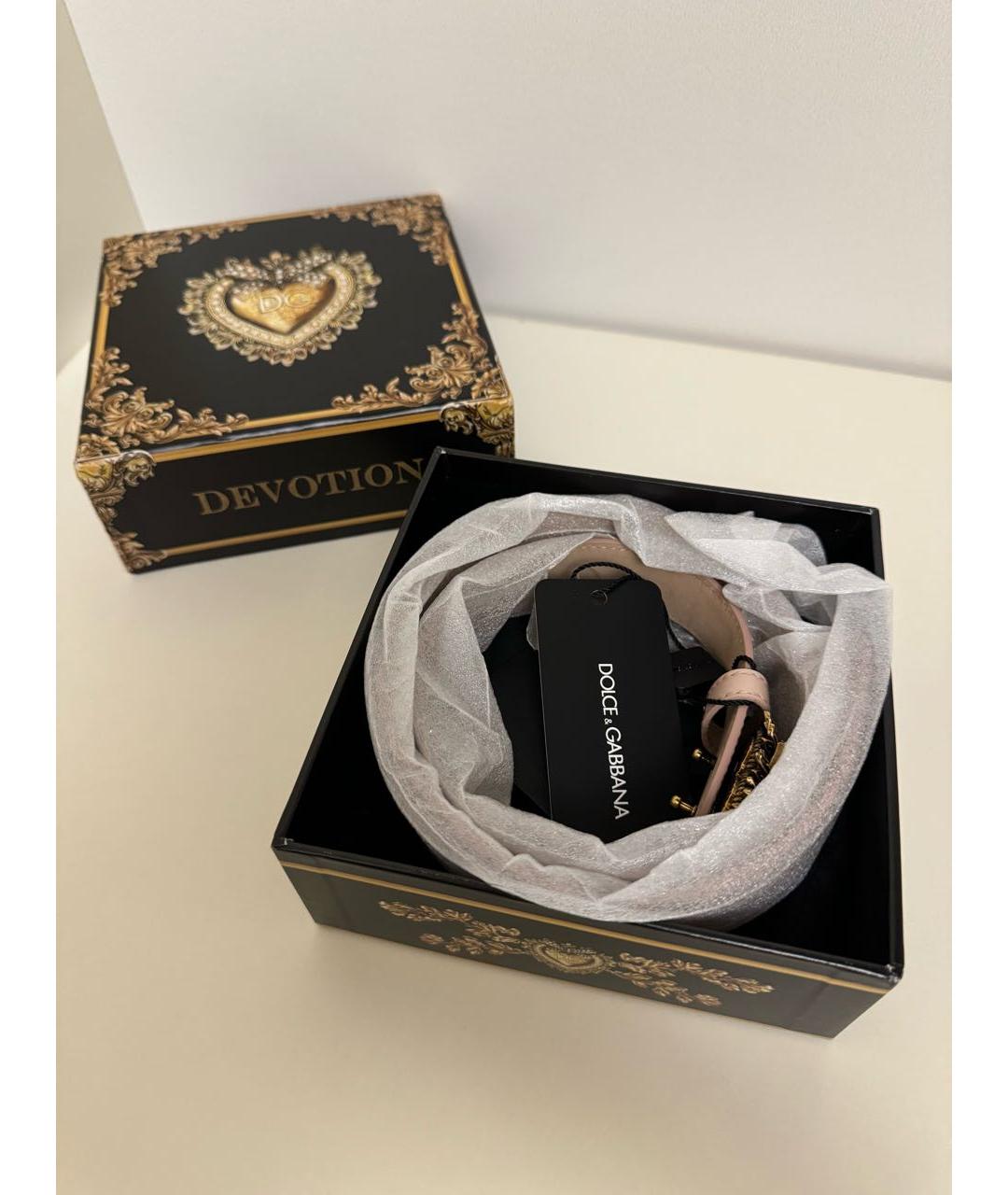 DOLCE&GABBANA Розовый кожаный ремень, фото 5