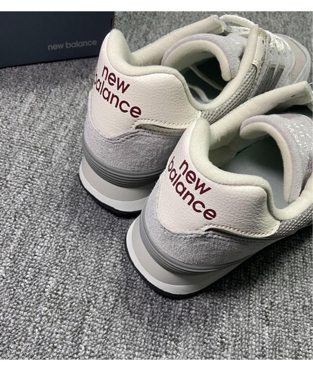 NEW BALANCE Серые замшевые низкие кроссовки / кеды, фото 7