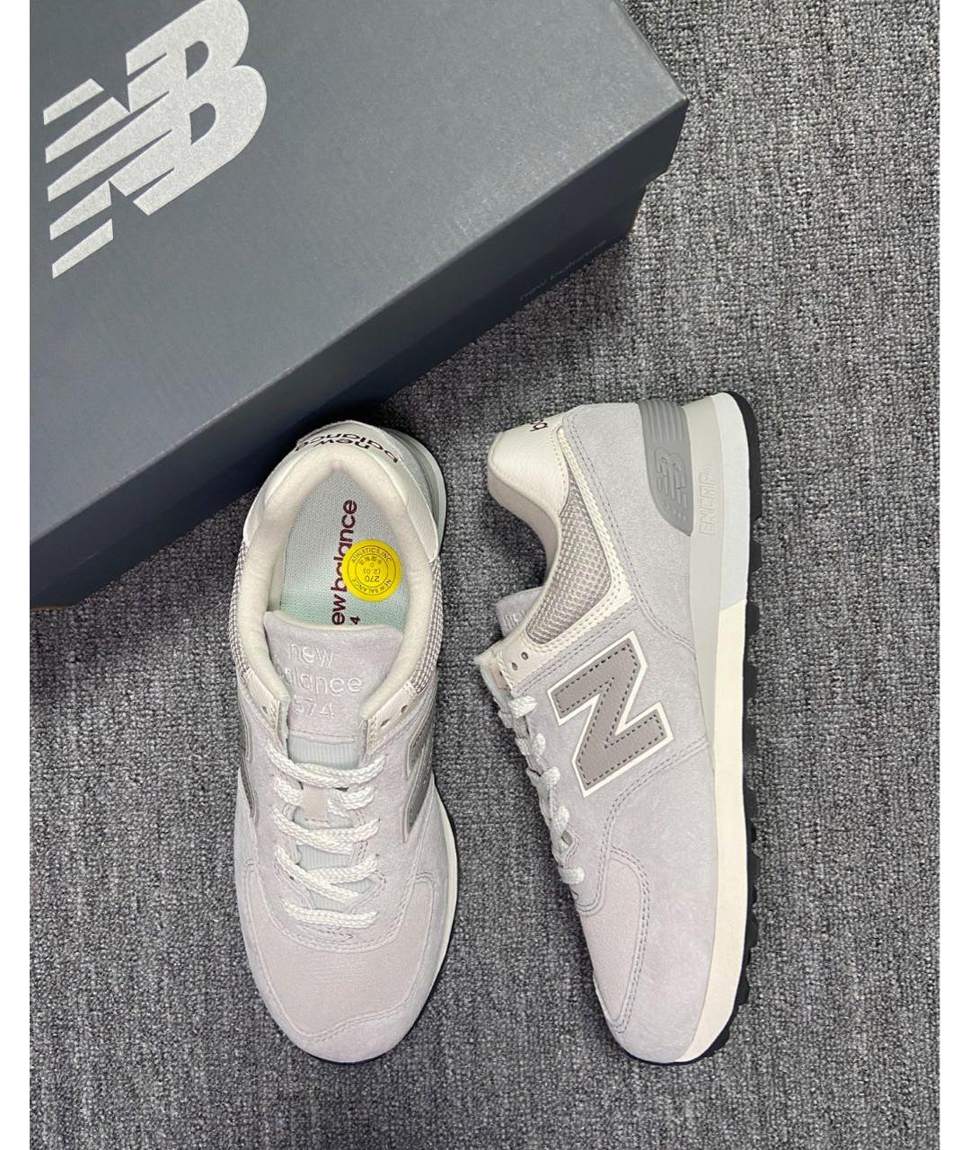 NEW BALANCE Серые замшевые низкие кроссовки / кеды, фото 6