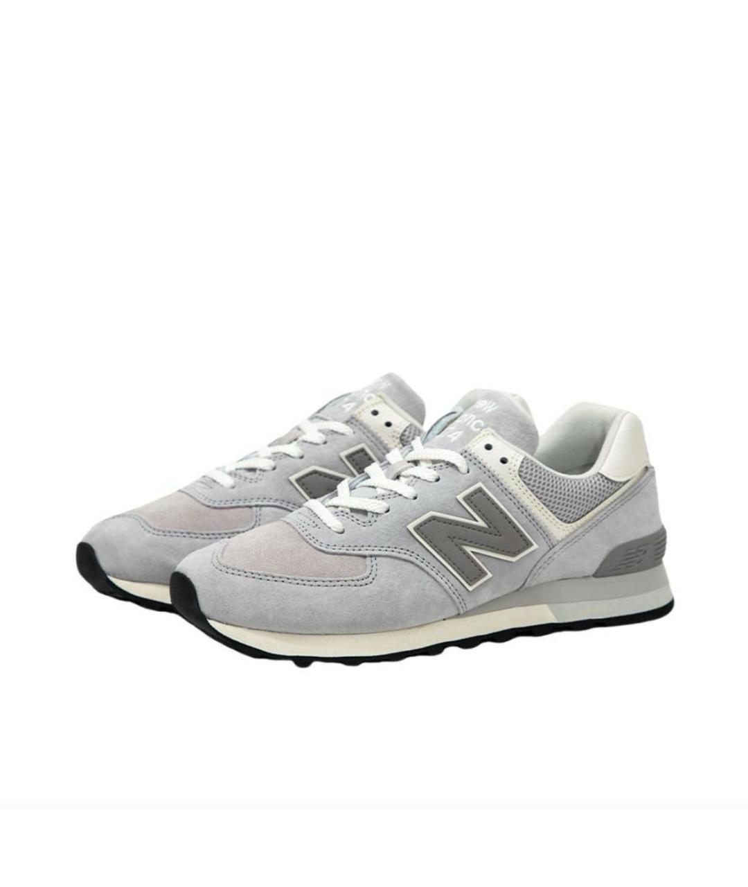 NEW BALANCE Серые замшевые низкие кроссовки / кеды, фото 2