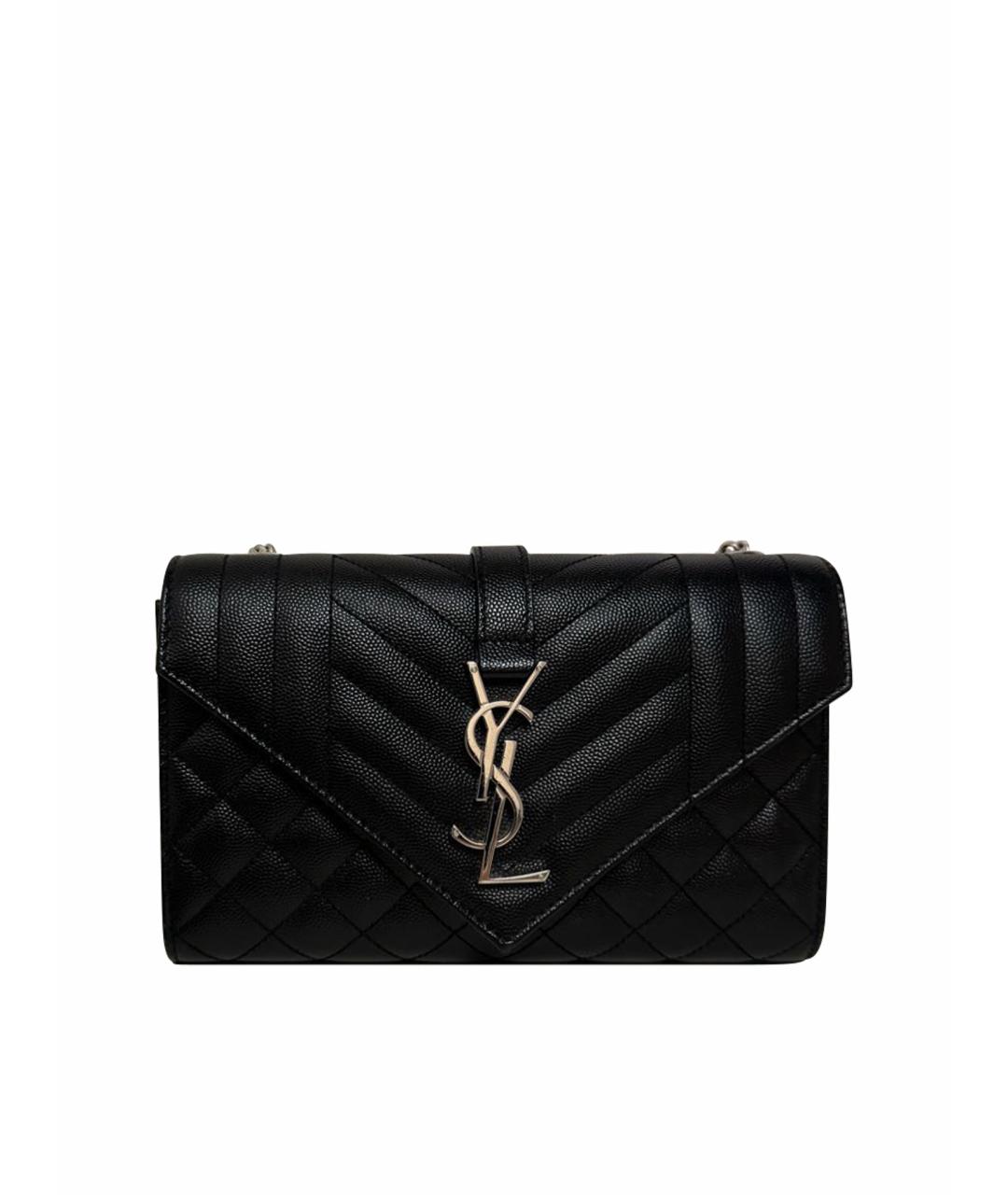 SAINT LAURENT Черная кожаная сумка через плечо, фото 1
