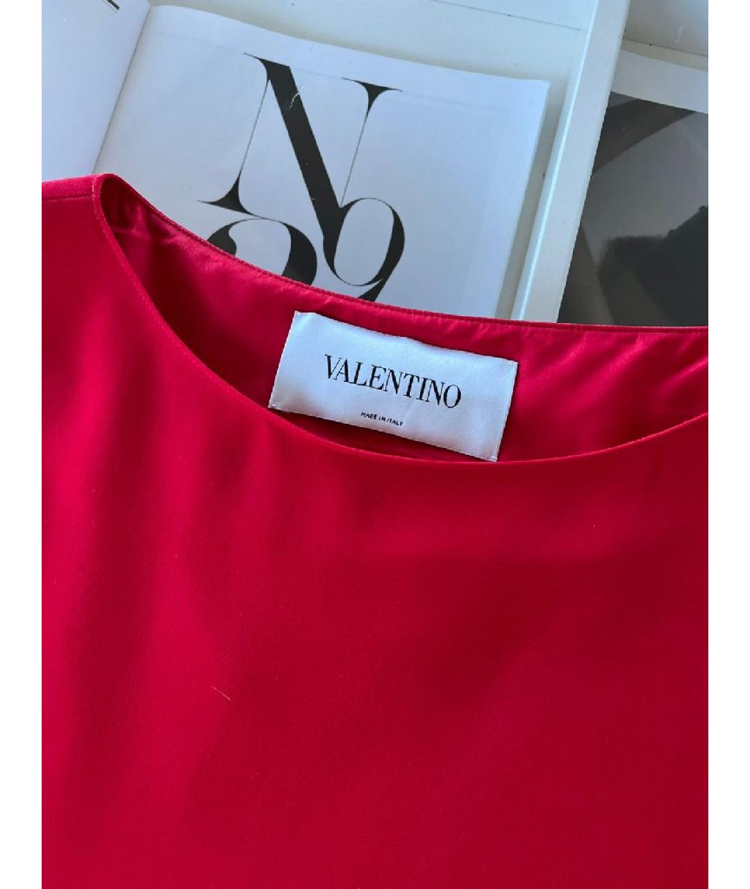 VALENTINO Красное шелковое платье, фото 4