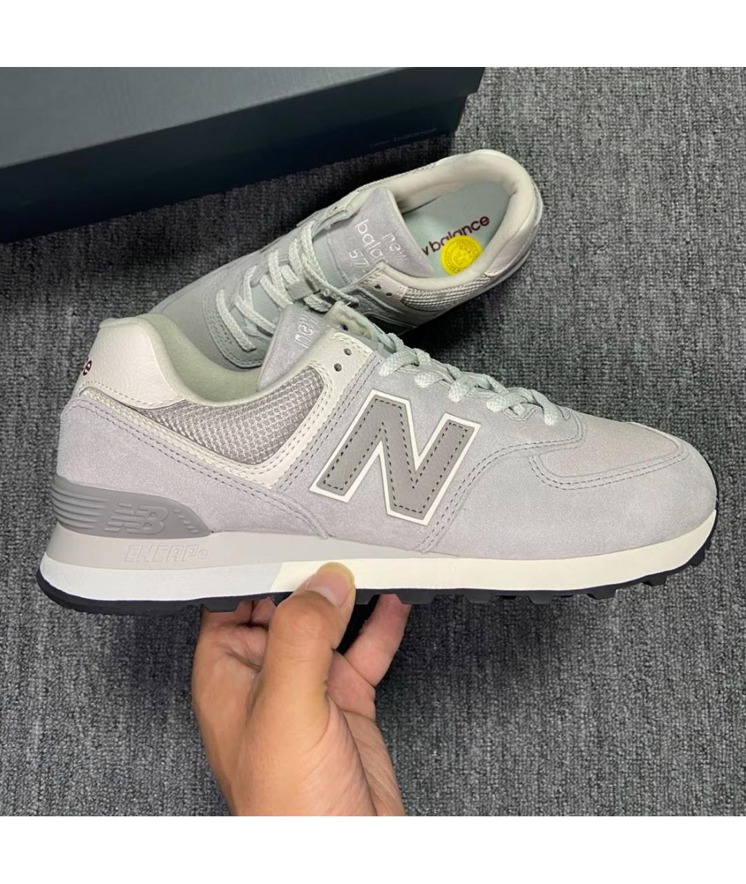 NEW BALANCE Серые замшевые низкие кроссовки / кеды, фото 6