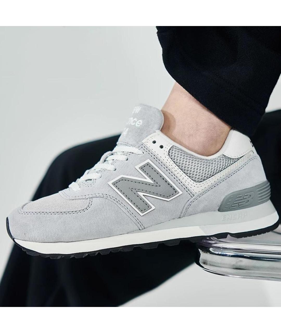 NEW BALANCE Серые замшевые низкие кроссовки / кеды, фото 5