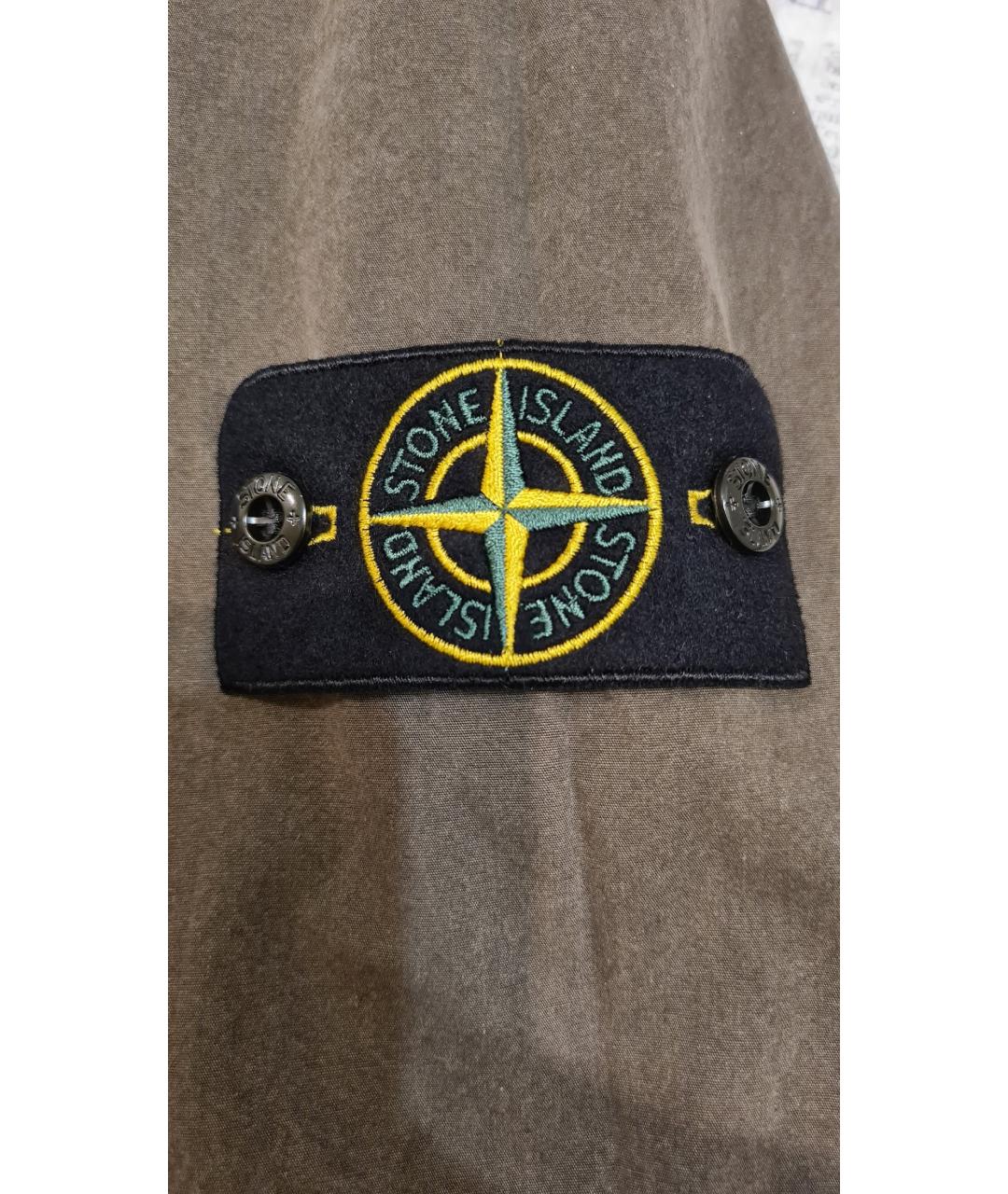 STONE ISLAND Хаки хлопковая кэжуал рубашка, фото 6