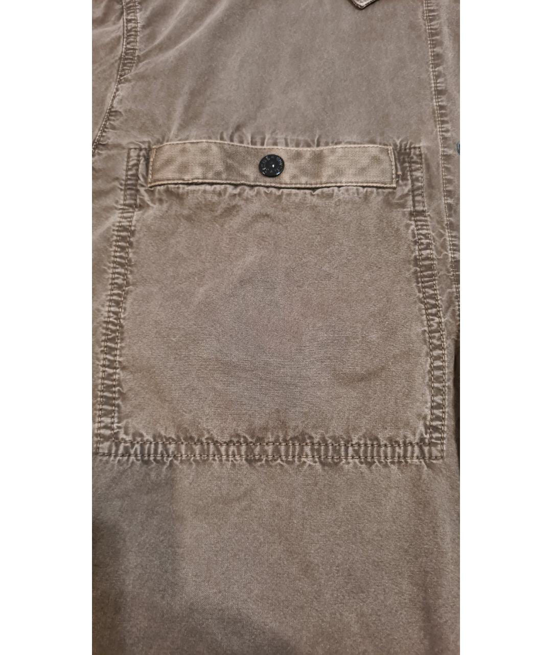 STONE ISLAND Хаки хлопковая кэжуал рубашка, фото 8