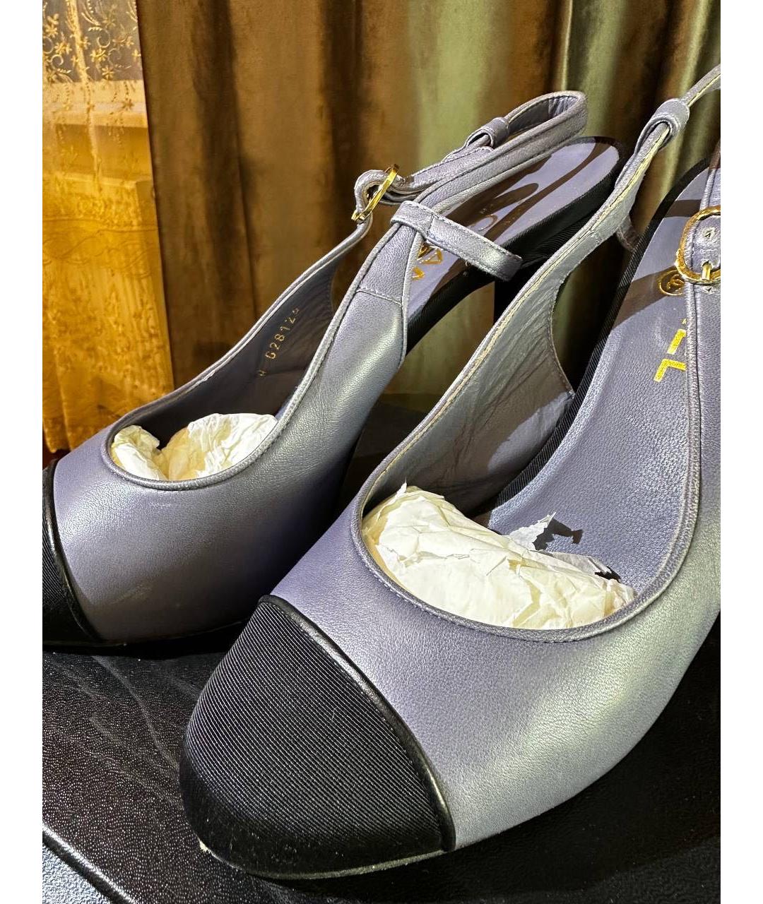 CHANEL Фиолетовые кожаные туфли, фото 2