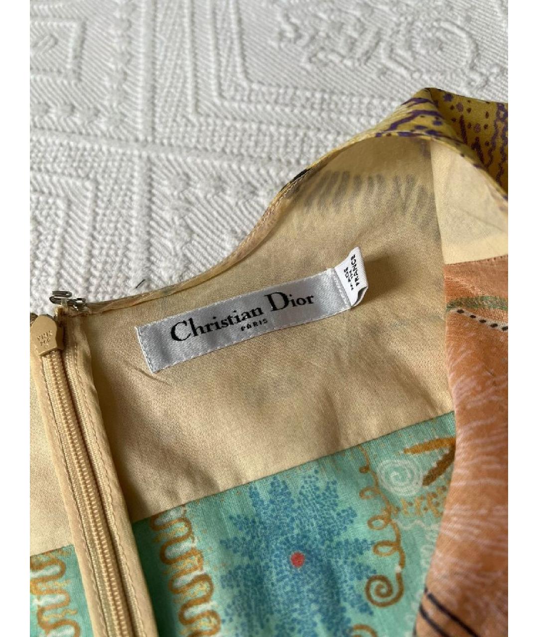 CHRISTIAN DIOR Мульти хлопковое платье, фото 4