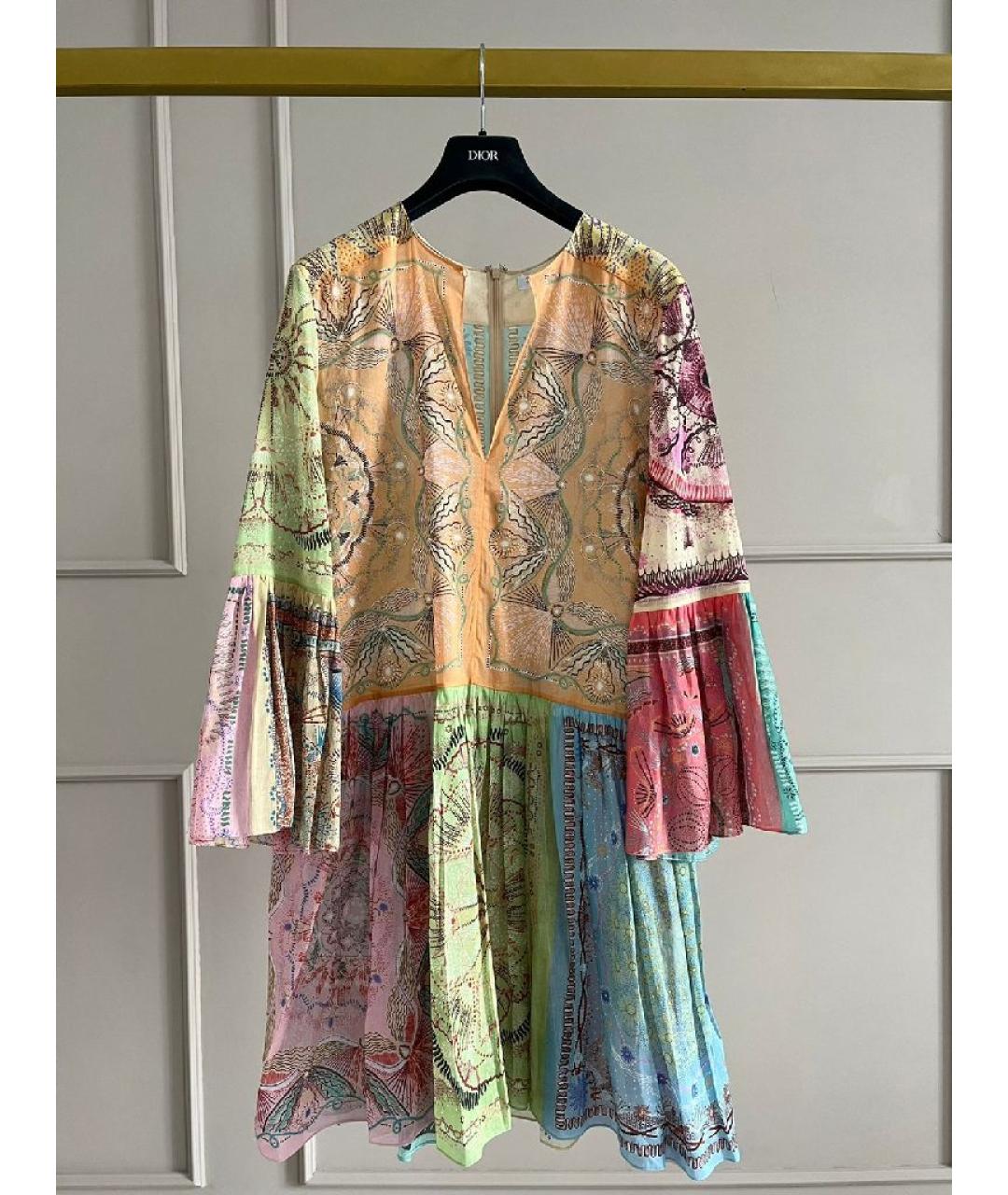 CHRISTIAN DIOR Мульти хлопковое платье, фото 10