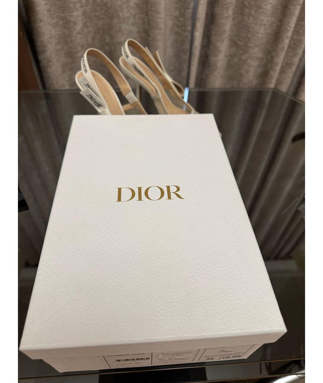 CHRISTIAN DIOR Белые текстильные туфли, фото 5