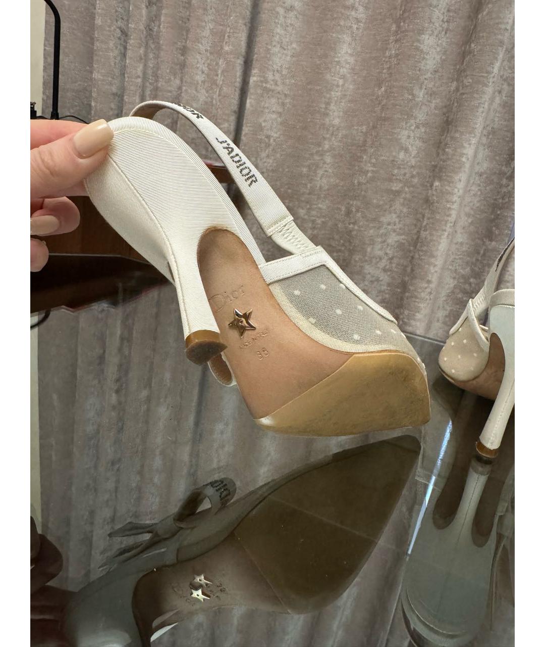 CHRISTIAN DIOR Белые текстильные туфли, фото 6