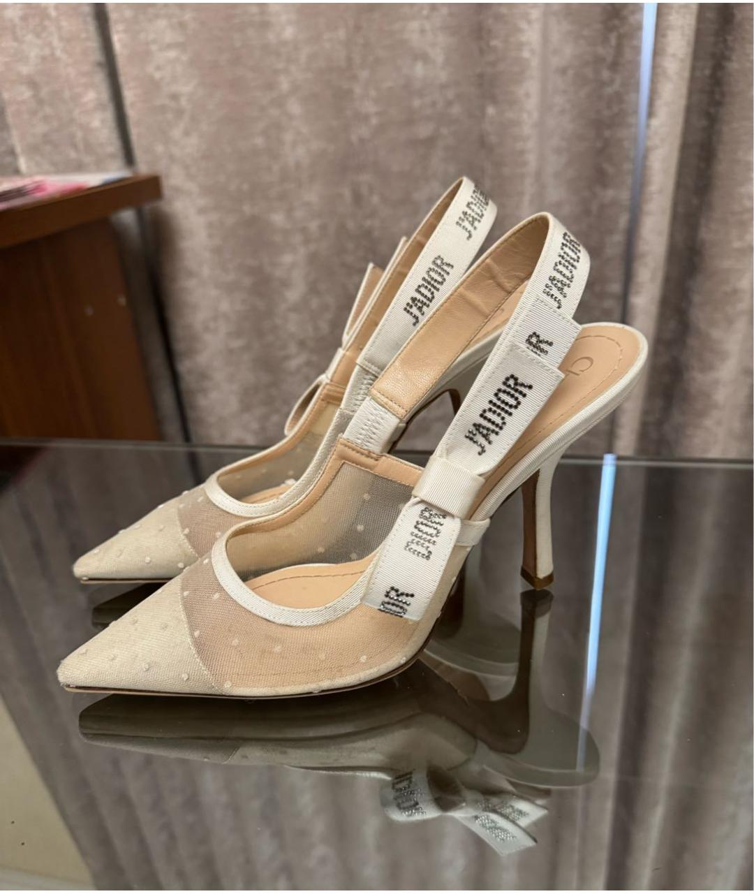 CHRISTIAN DIOR Белые текстильные туфли, фото 9