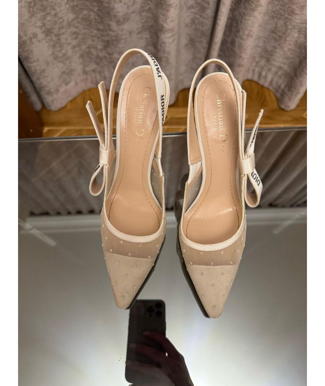 CHRISTIAN DIOR Белые текстильные туфли, фото 3