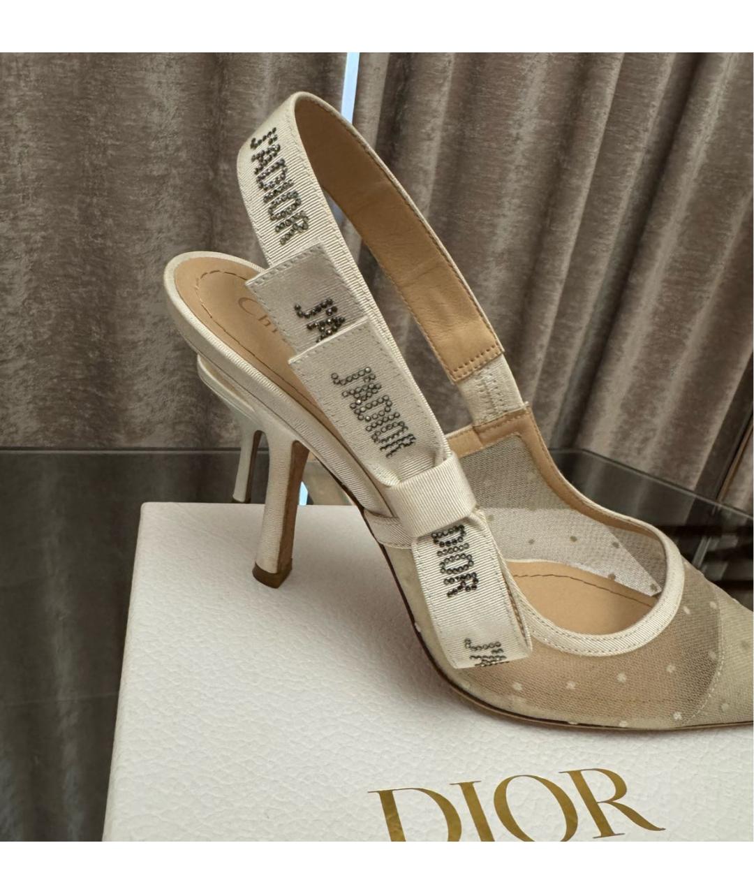 CHRISTIAN DIOR Белые текстильные туфли, фото 7