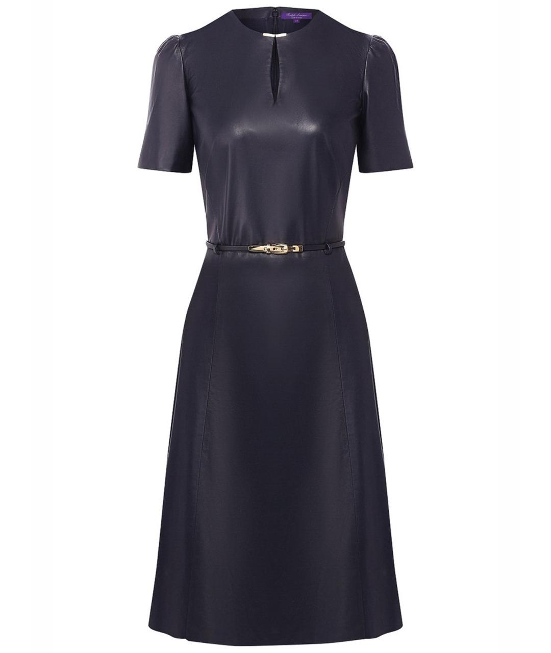 RALPH LAUREN Черное кожаное платье, фото 1