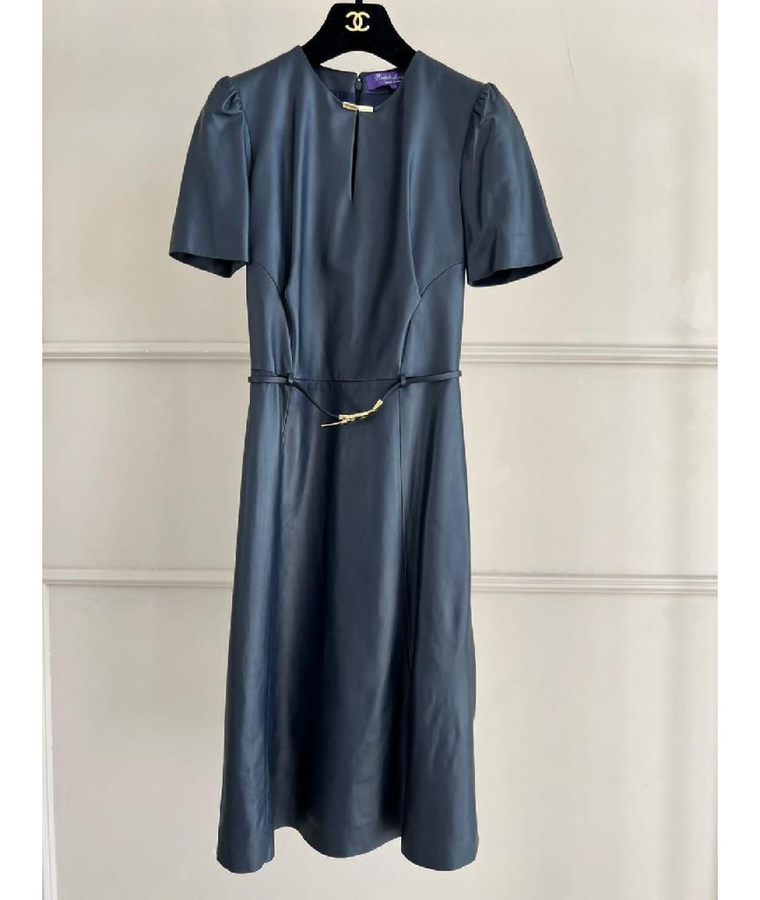 RALPH LAUREN Черное кожаное платье, фото 10