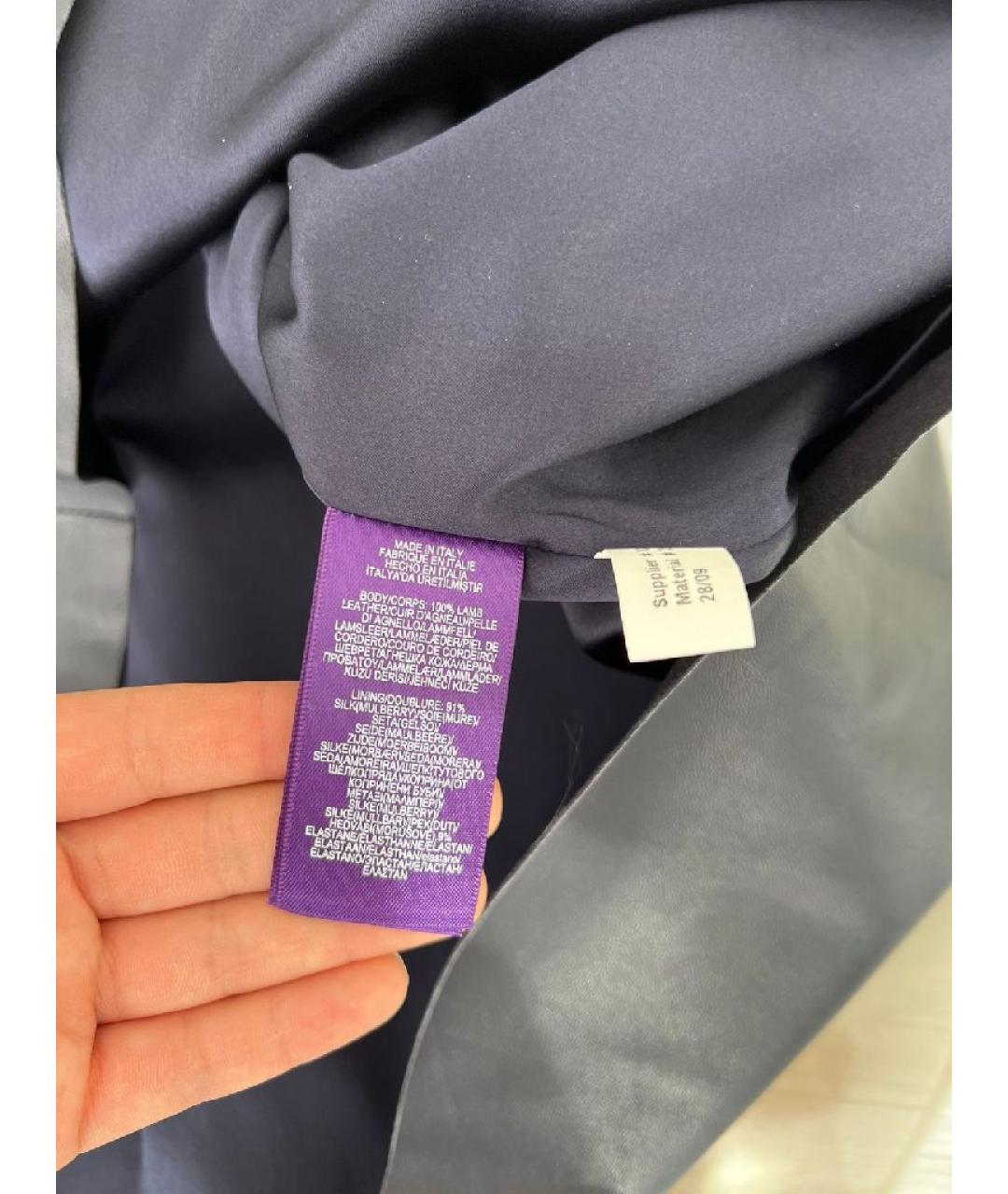 RALPH LAUREN Черное кожаное платье, фото 8