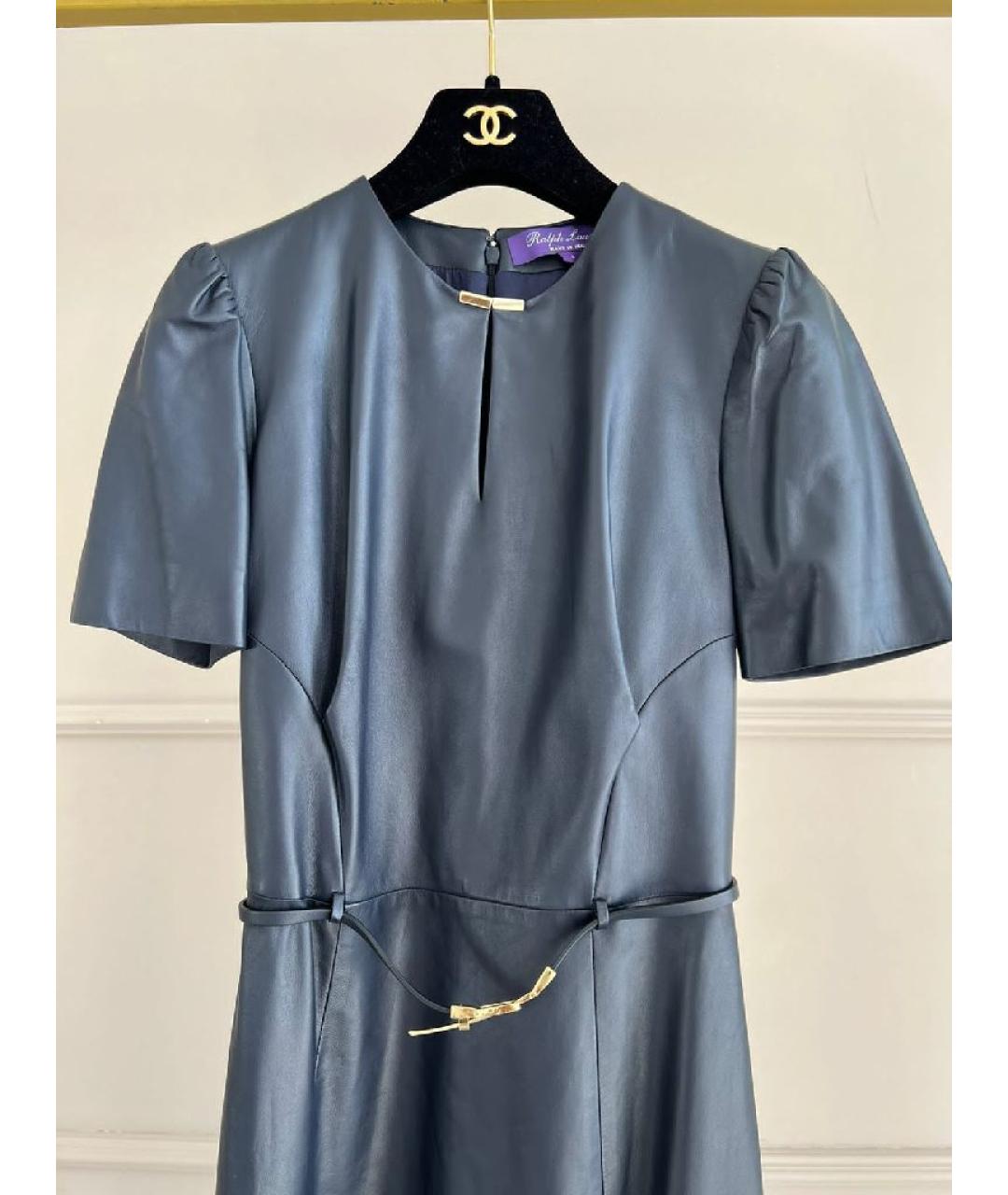 RALPH LAUREN Черное кожаное платье, фото 3