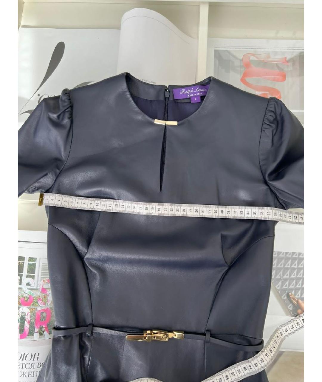 RALPH LAUREN Черное кожаное платье, фото 6