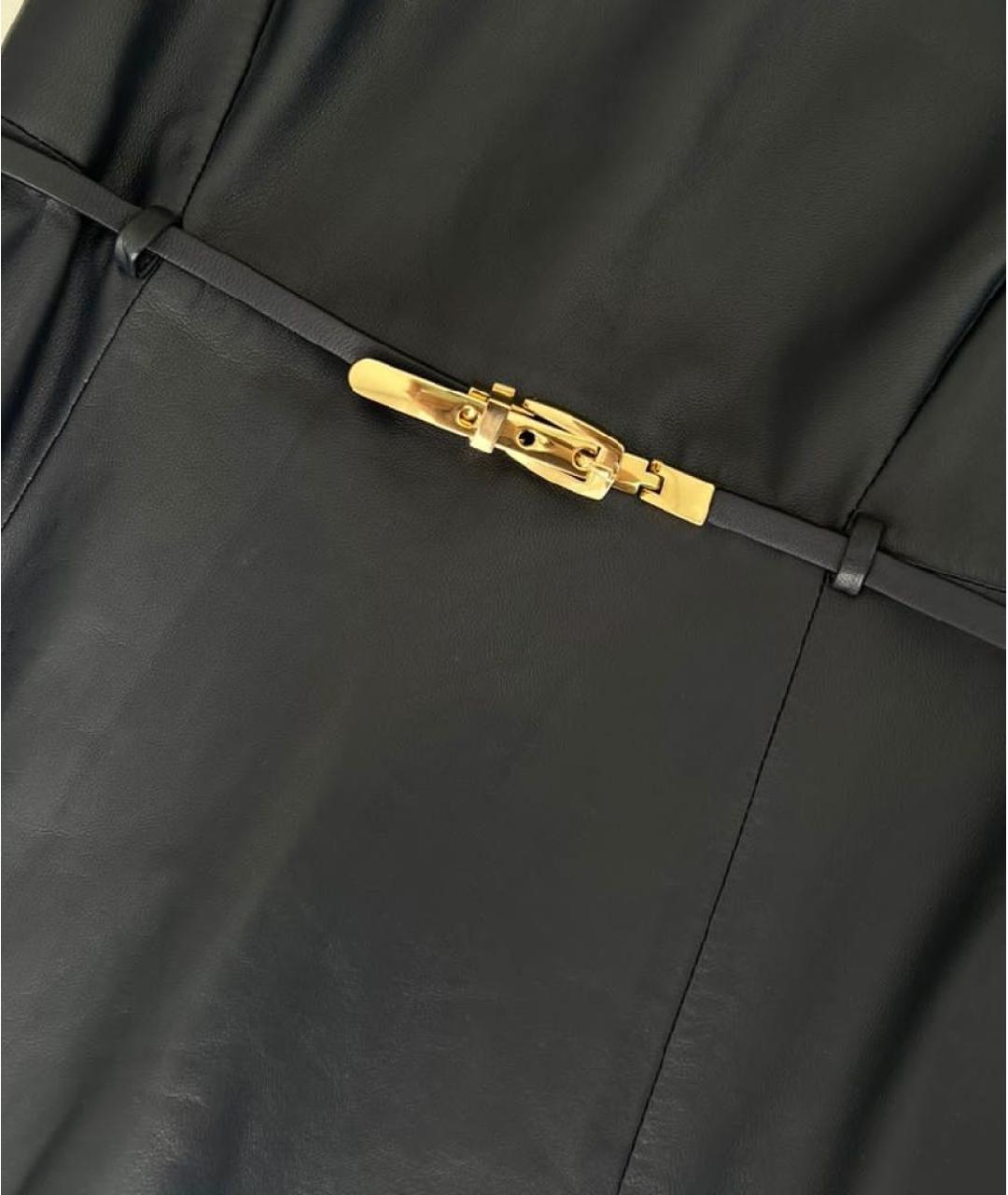 RALPH LAUREN Черное кожаное платье, фото 4