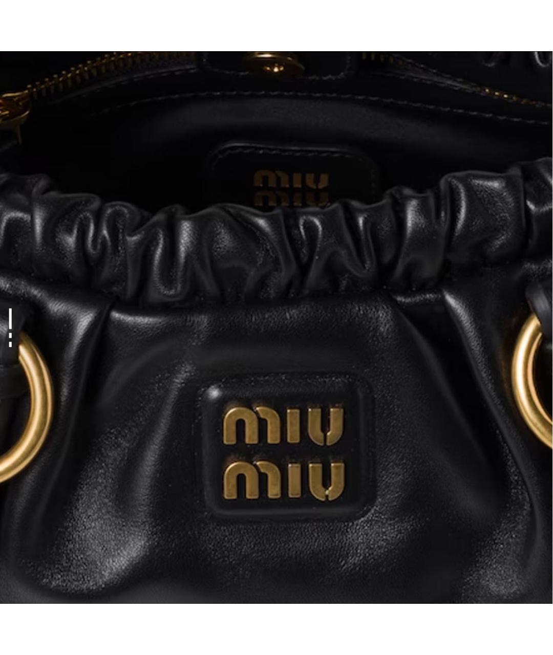 MIU MIU Черная кожаная сумка через плечо, фото 4