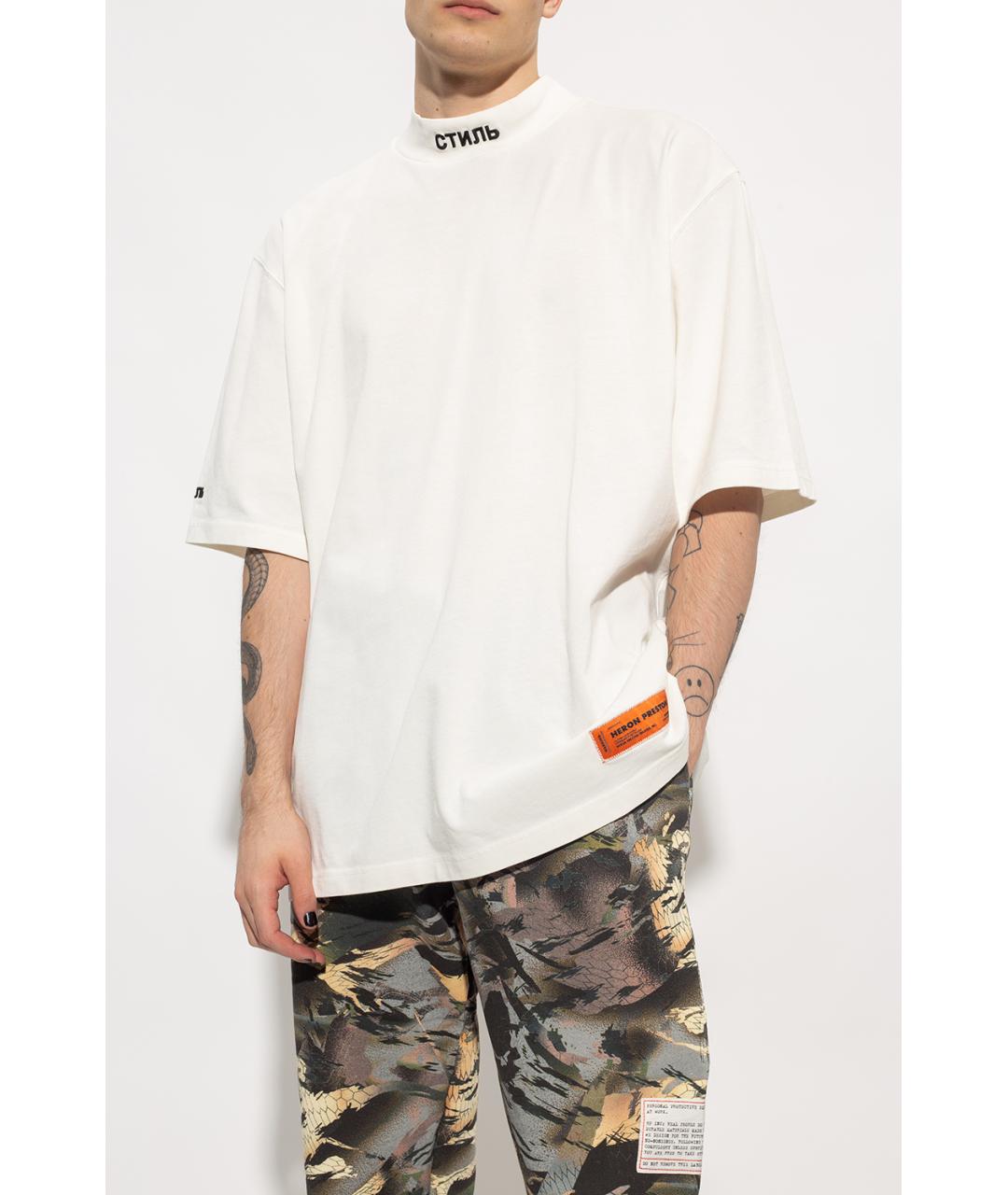 HERON PRESTON Белая хлопковая футболка, фото 6