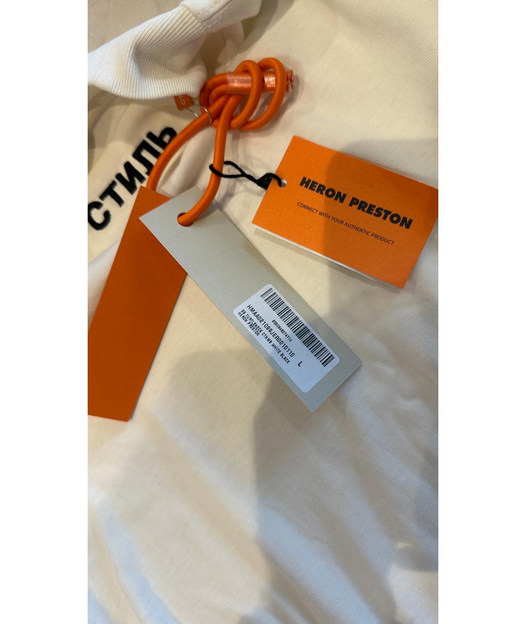 HERON PRESTON Белая хлопковая футболка, фото 8