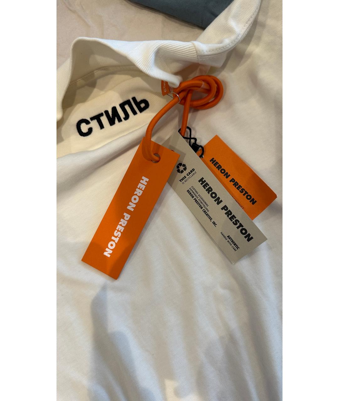 HERON PRESTON Белая хлопковая футболка, фото 9