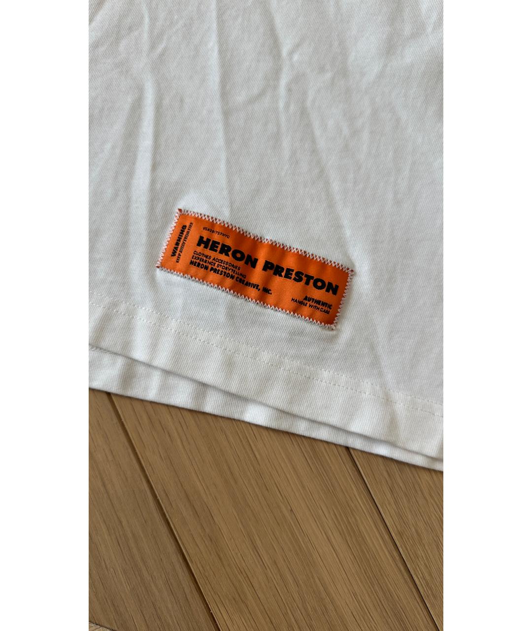 HERON PRESTON Белая хлопковая футболка, фото 4