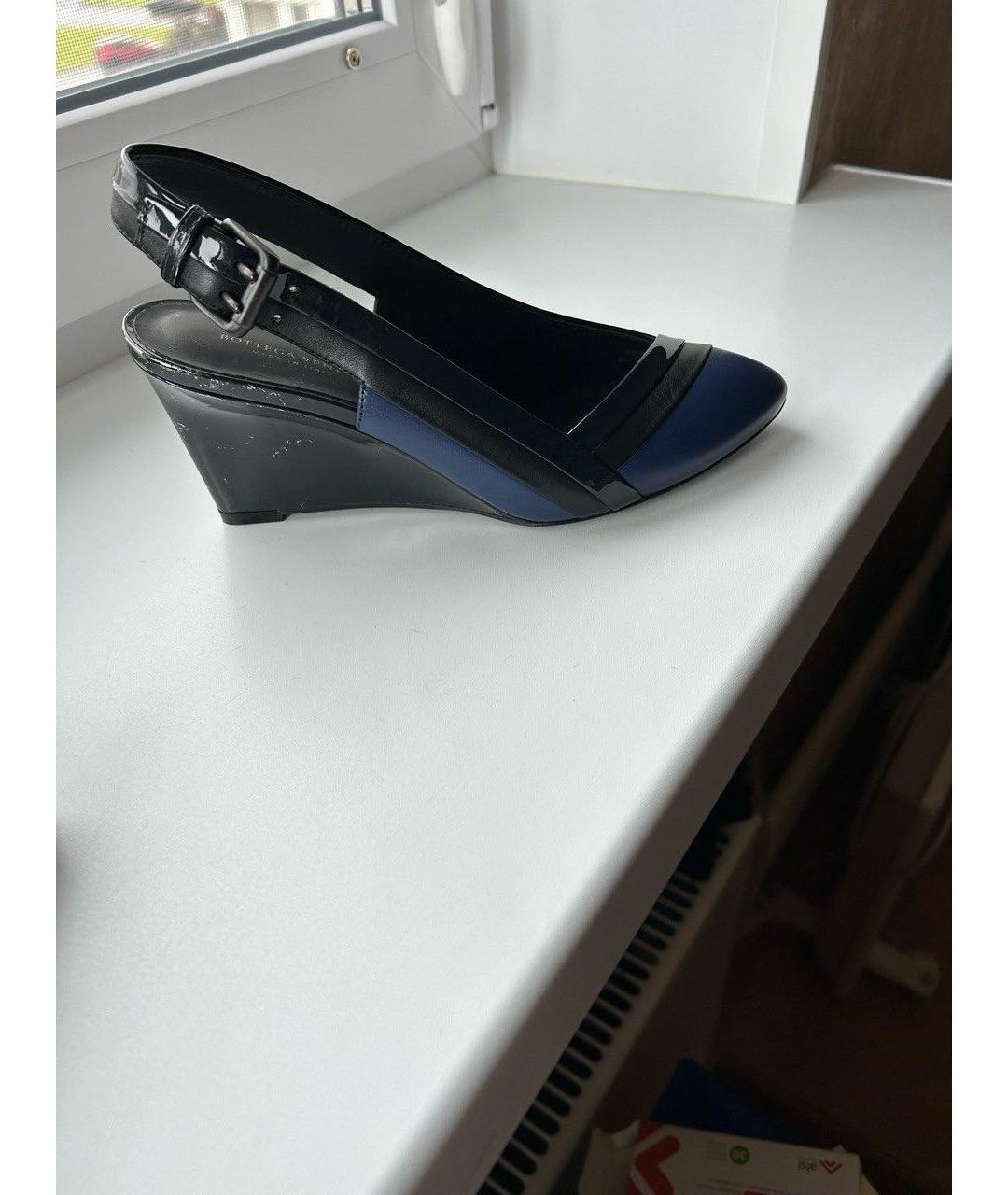 BOTTEGA VENETA Синие кожаные туфли, фото 9