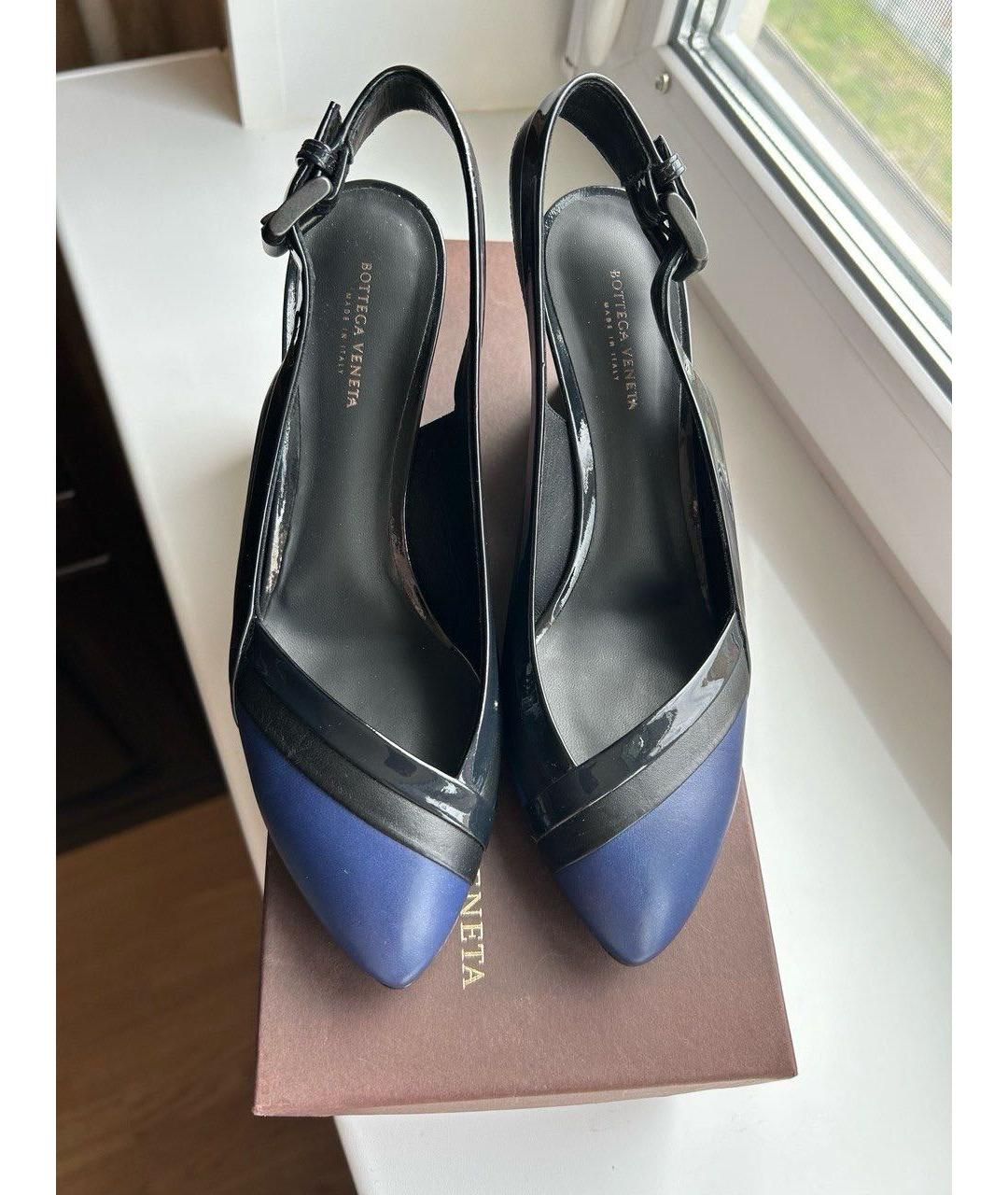 BOTTEGA VENETA Синие кожаные туфли, фото 8