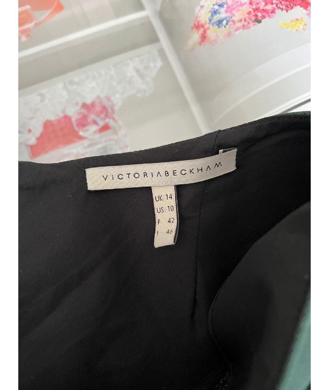 VICTORIA BECKHAM Зеленые хлопковое платье, фото 4