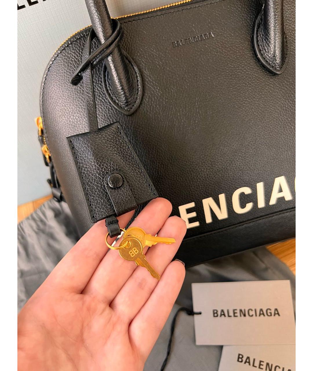 BALENCIAGA Черная кожаная сумка с короткими ручками, фото 4