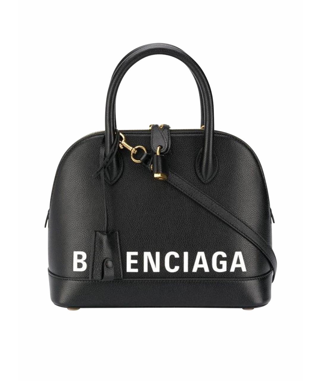 BALENCIAGA Черная кожаная сумка с короткими ручками, фото 1