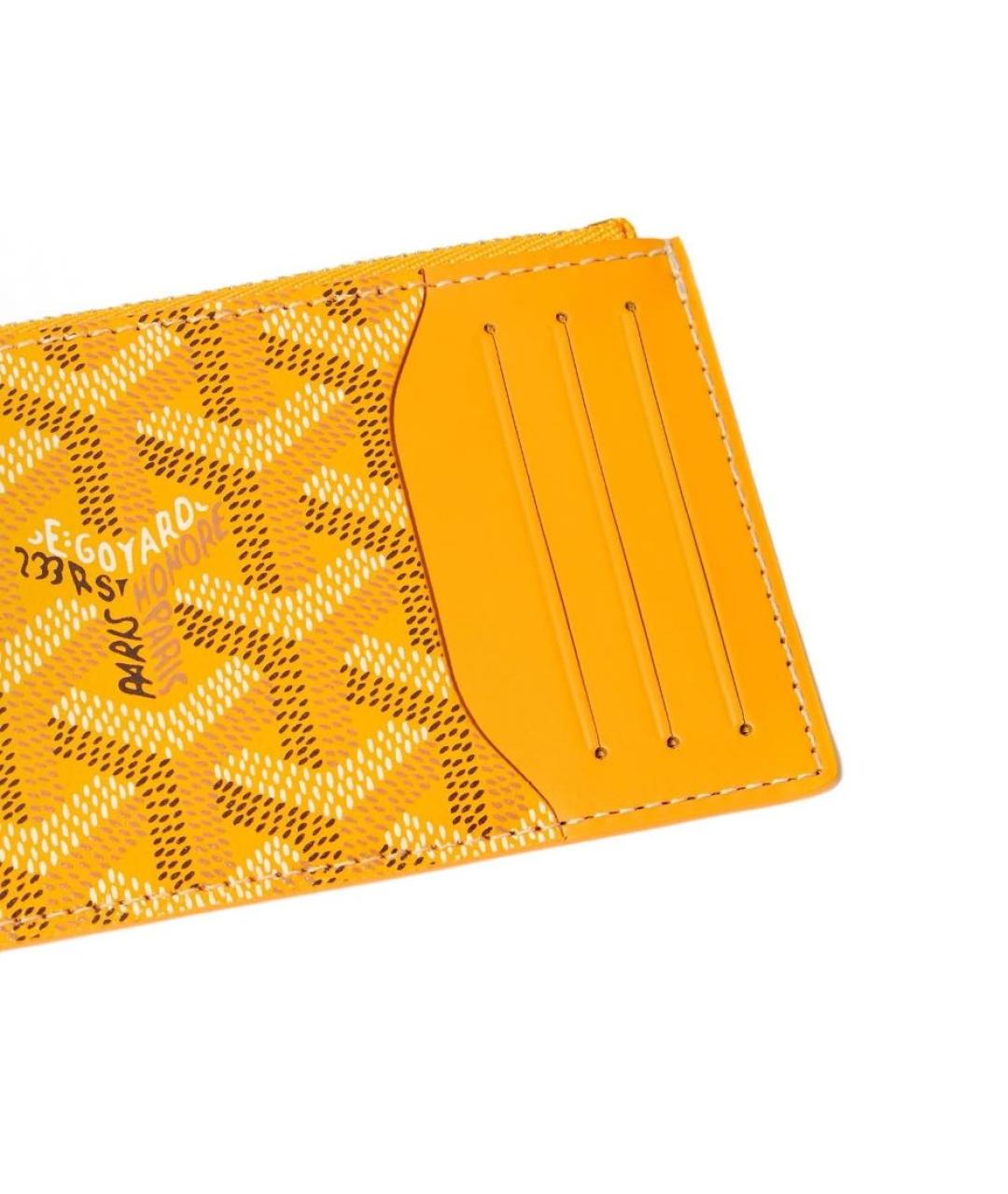 GOYARD Желтый кожаный кошелек, фото 3