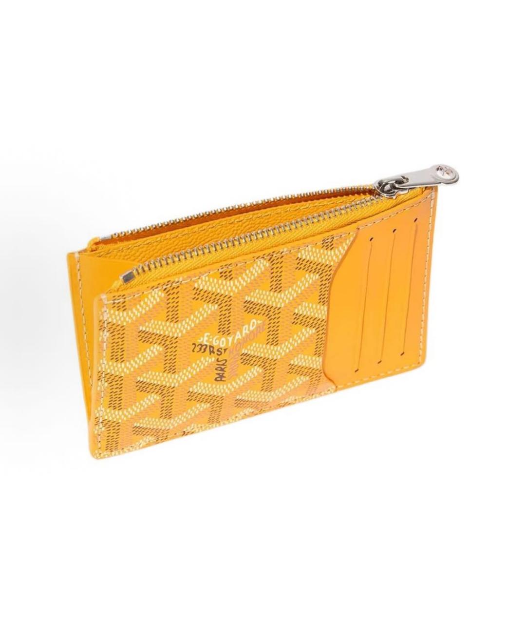 GOYARD Желтый кожаный кошелек, фото 2