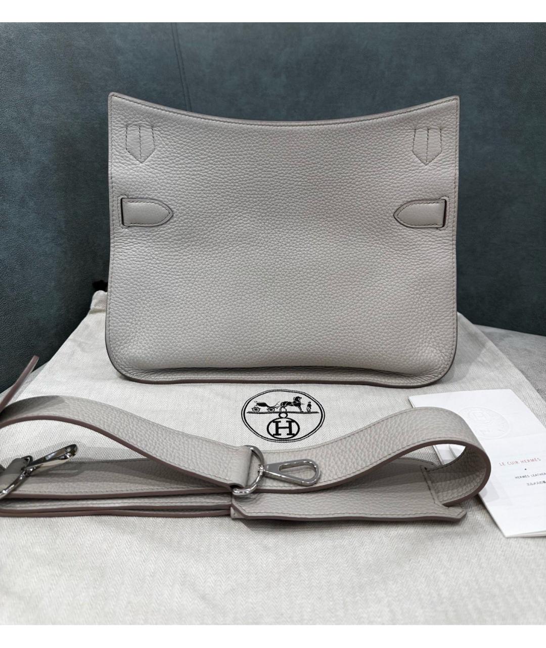 HERMES Серебряная кожаная сумка через плечо, фото 3