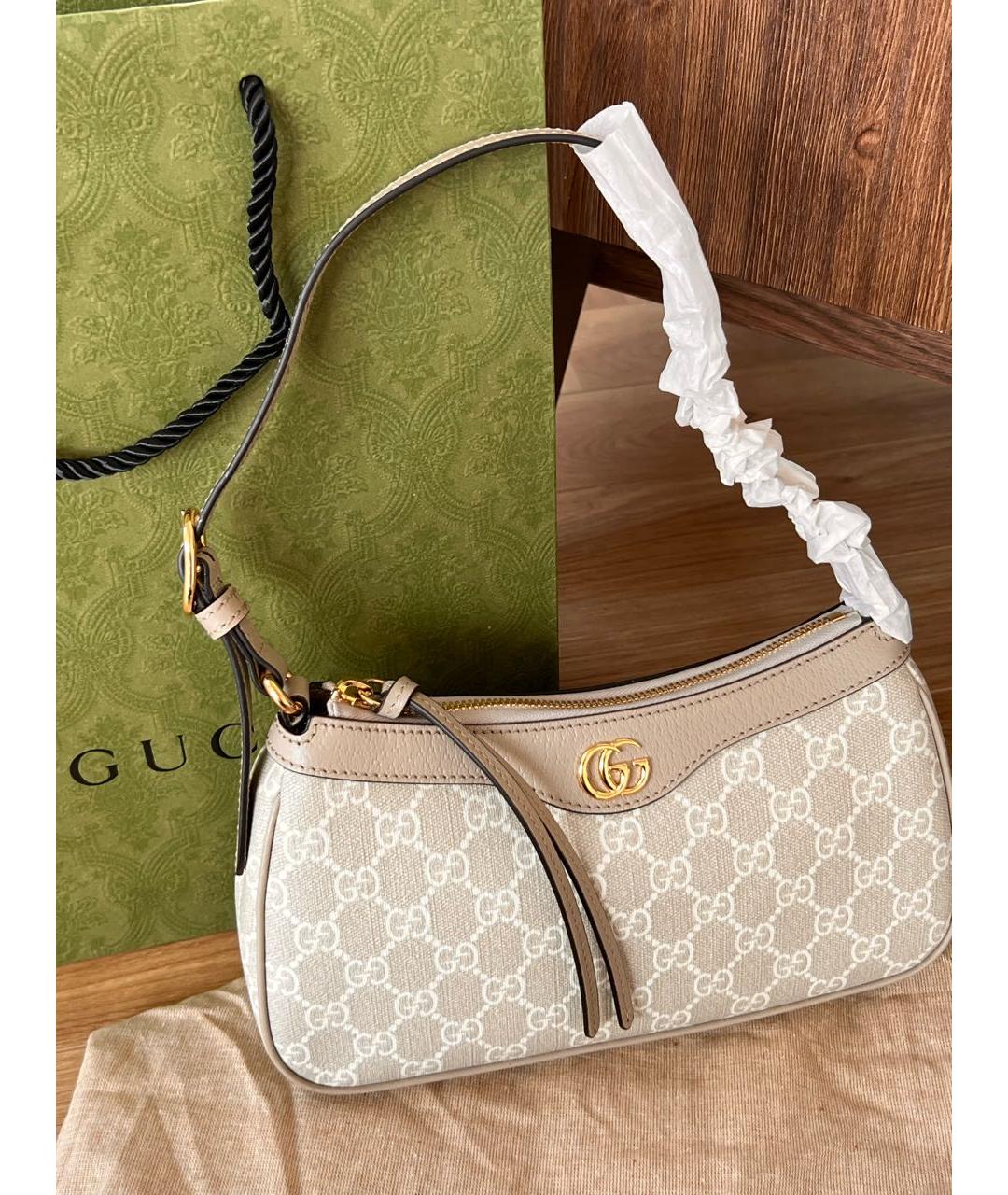 GUCCI Бежевая сумка с короткими ручками, фото 7