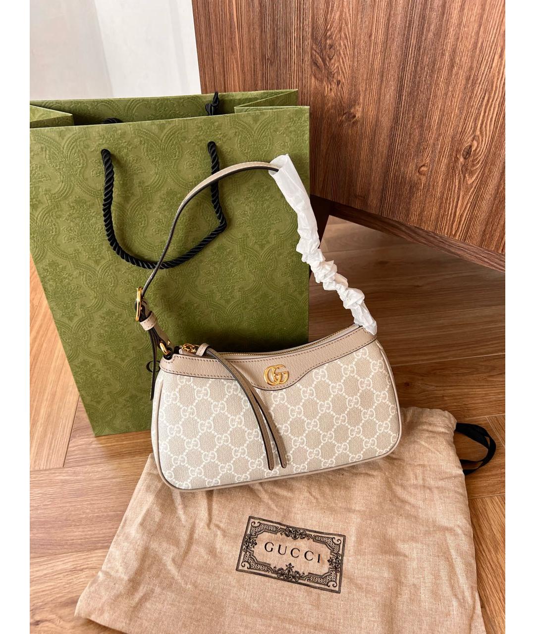 GUCCI Бежевая сумка с короткими ручками, фото 6