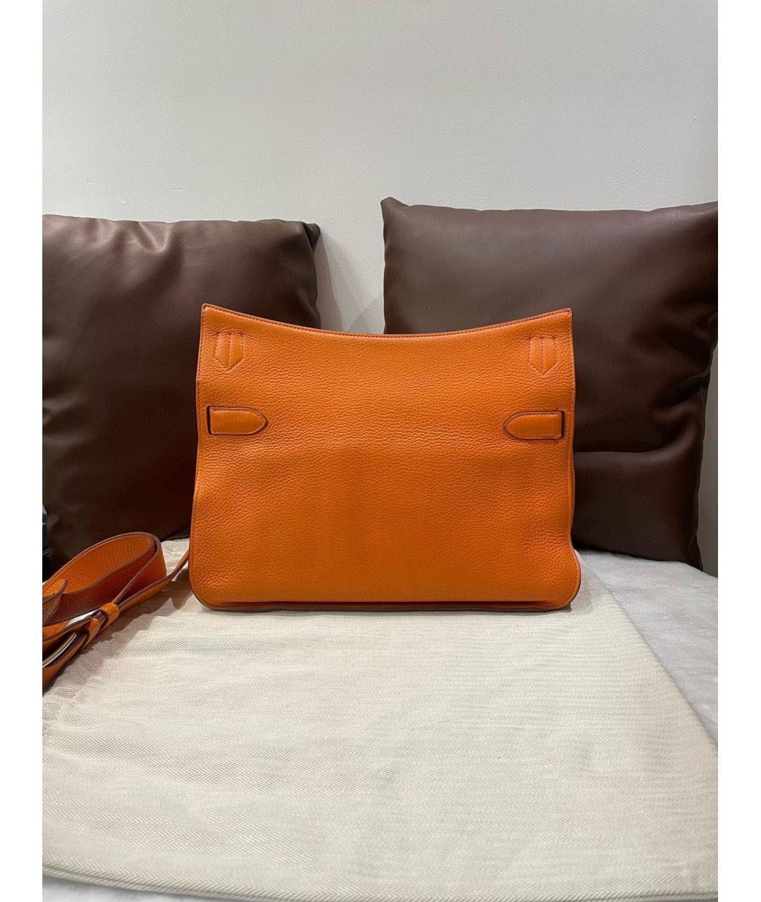 HERMES Оранжевая кожаная сумка через плечо, фото 2