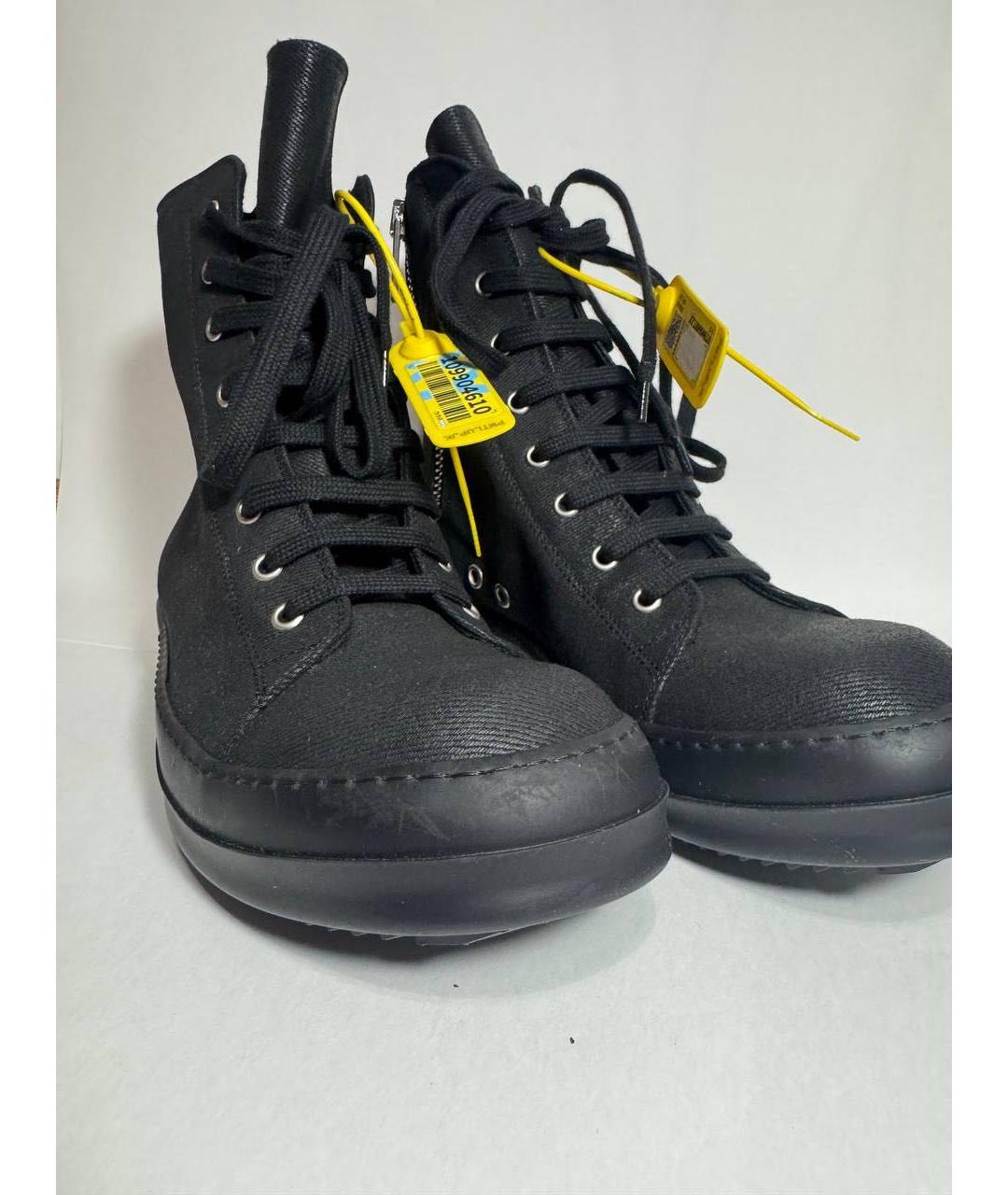RICK OWENS DRKSHDW Черные высокие кроссовки / кеды, фото 3