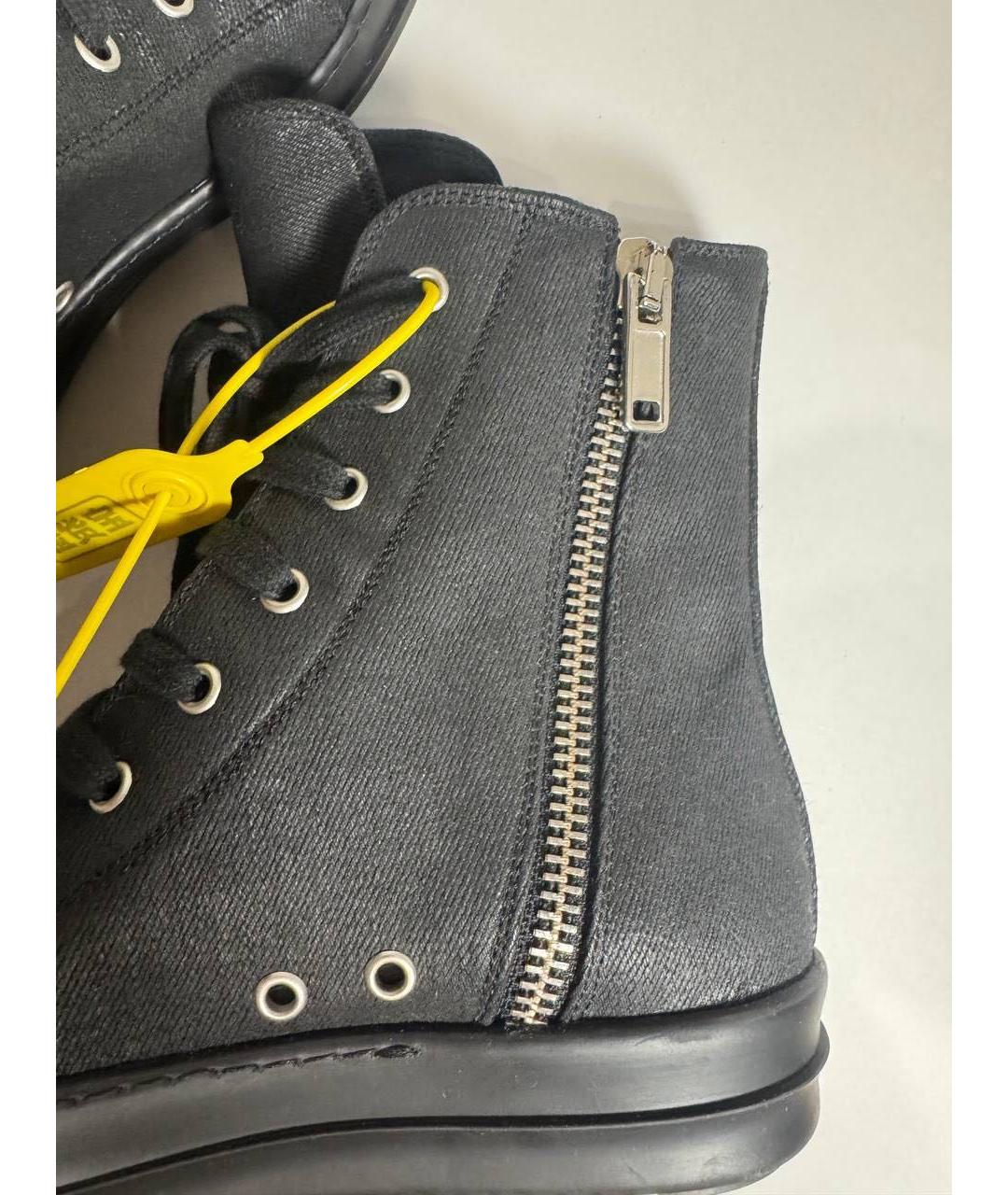 RICK OWENS DRKSHDW Черные высокие кроссовки / кеды, фото 6