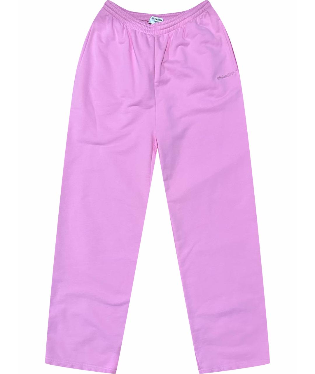 BALENCIAGA Розовые хлопковые спортивные брюки и шорты, фото 1