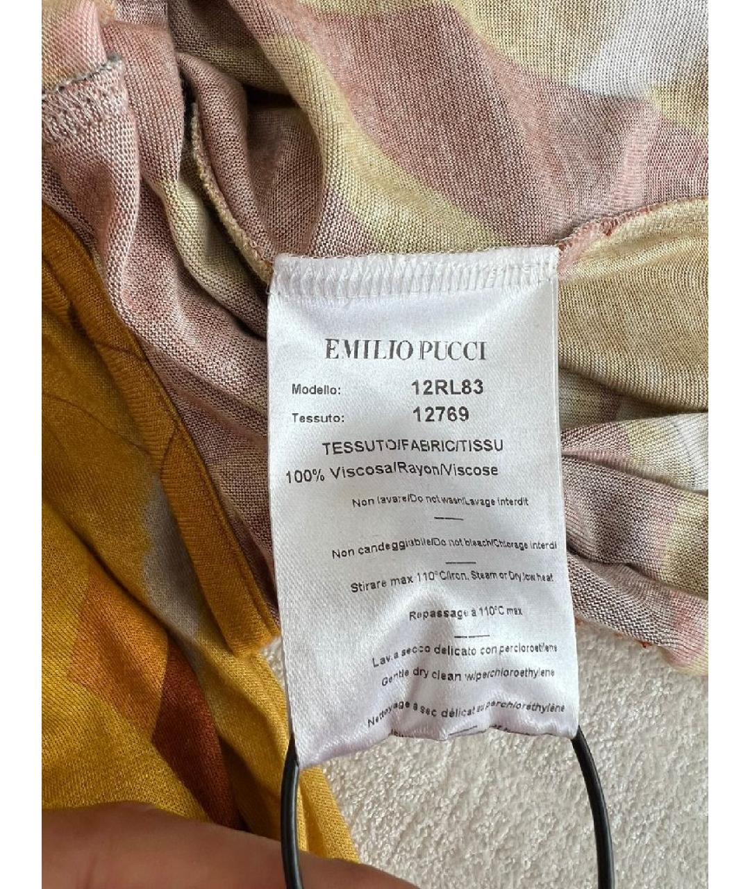 EMILIO PUCCI Желтое вискозное вечернее платье, фото 9