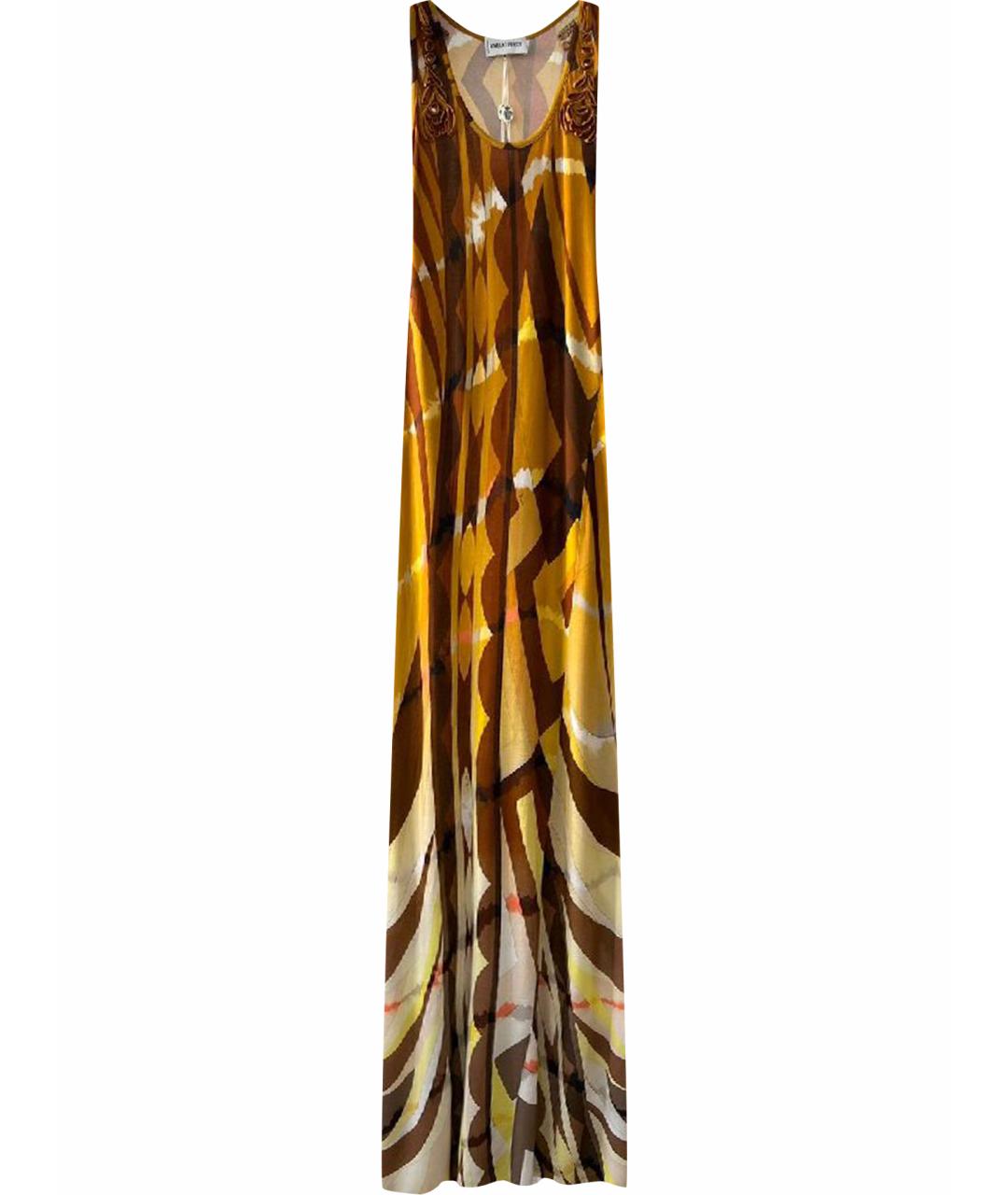 EMILIO PUCCI Желтое вискозное вечернее платье, фото 1