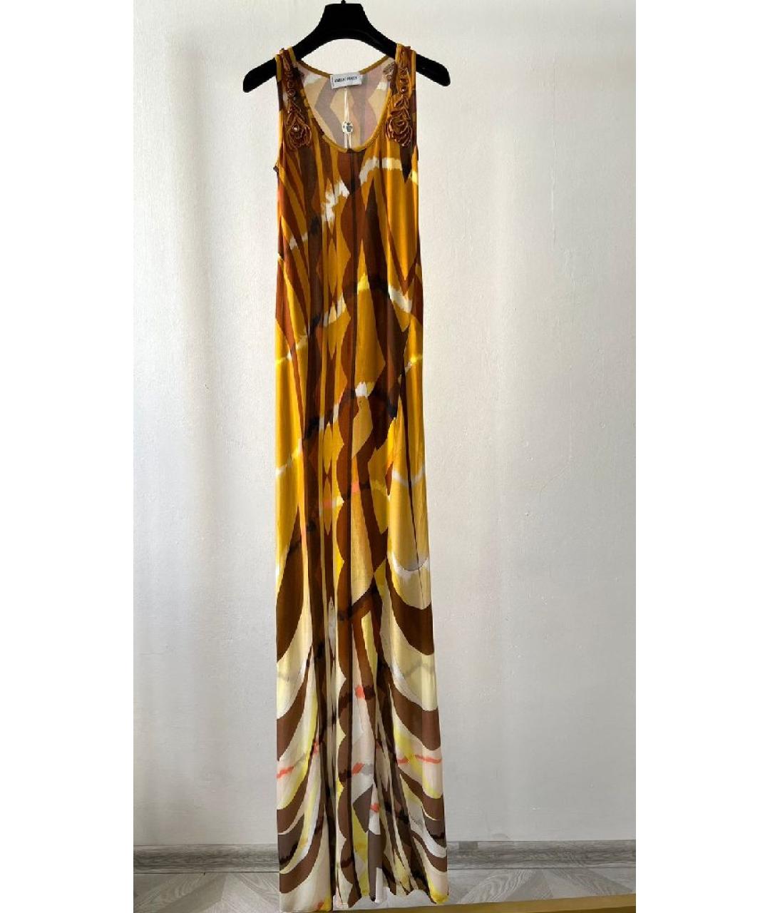EMILIO PUCCI Желтое вискозное вечернее платье, фото 10