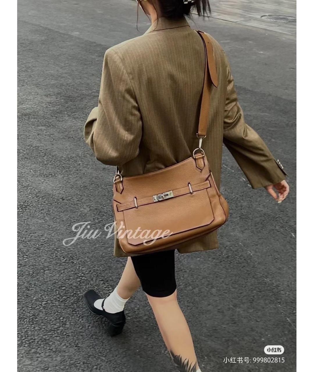 HERMES Коричневая кожаная сумка через плечо, фото 6