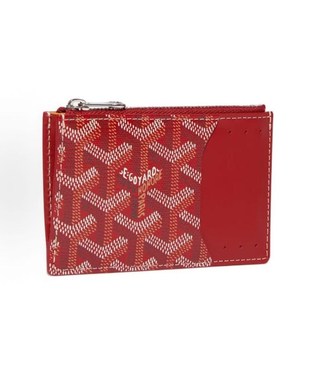 GOYARD Красный кожаный кардхолдер, фото 4